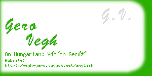 gero vegh business card